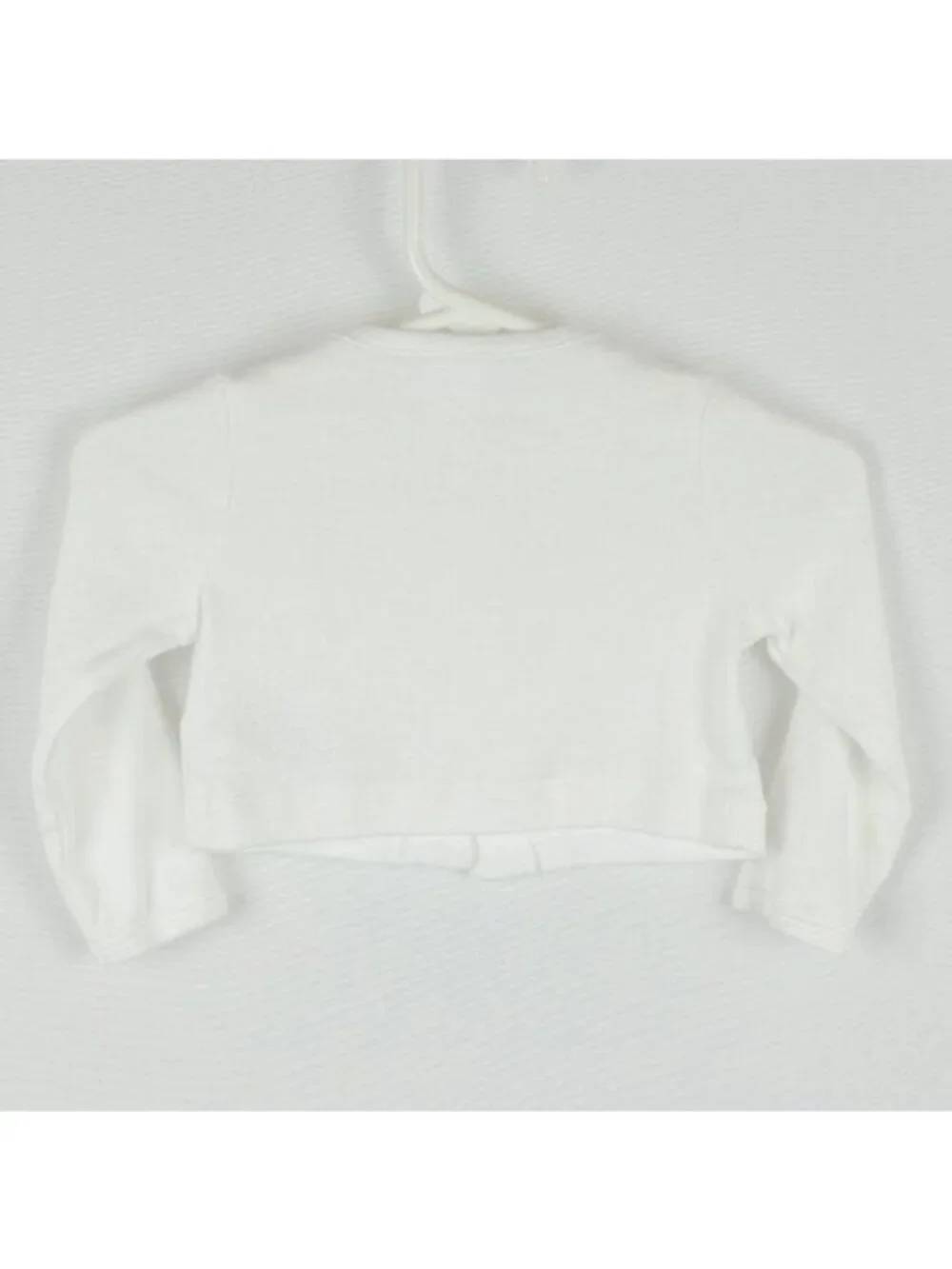 Carter's Infant Size 9 Months White Embroidered Button Up Knit Jersey Cardigan